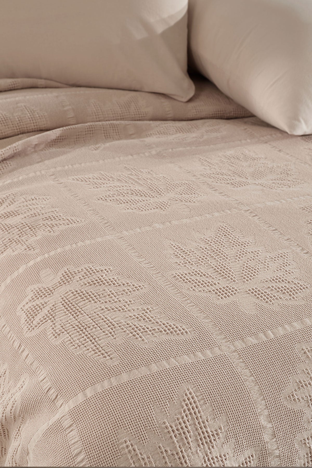 Fiesta Pike Set Çift Kişilik Natural Jakarlı Alya Pamuklu 220x240 Cm