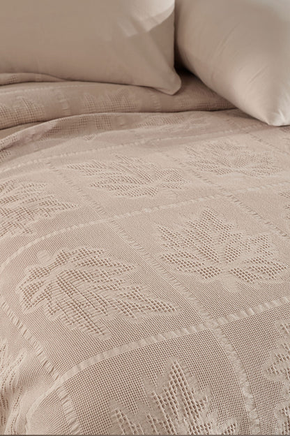 Fiesta Pike Set Çift Kişilik Natural Jakarlı Alya Pamuklu 220x240 Cm
