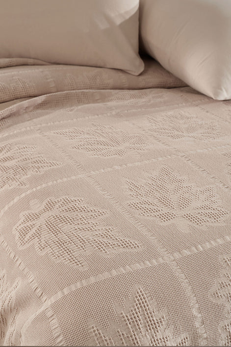 Fiesta Pike Set Çift Kişilik Natural Jakarlı Alya Pamuklu 220x240 Cm