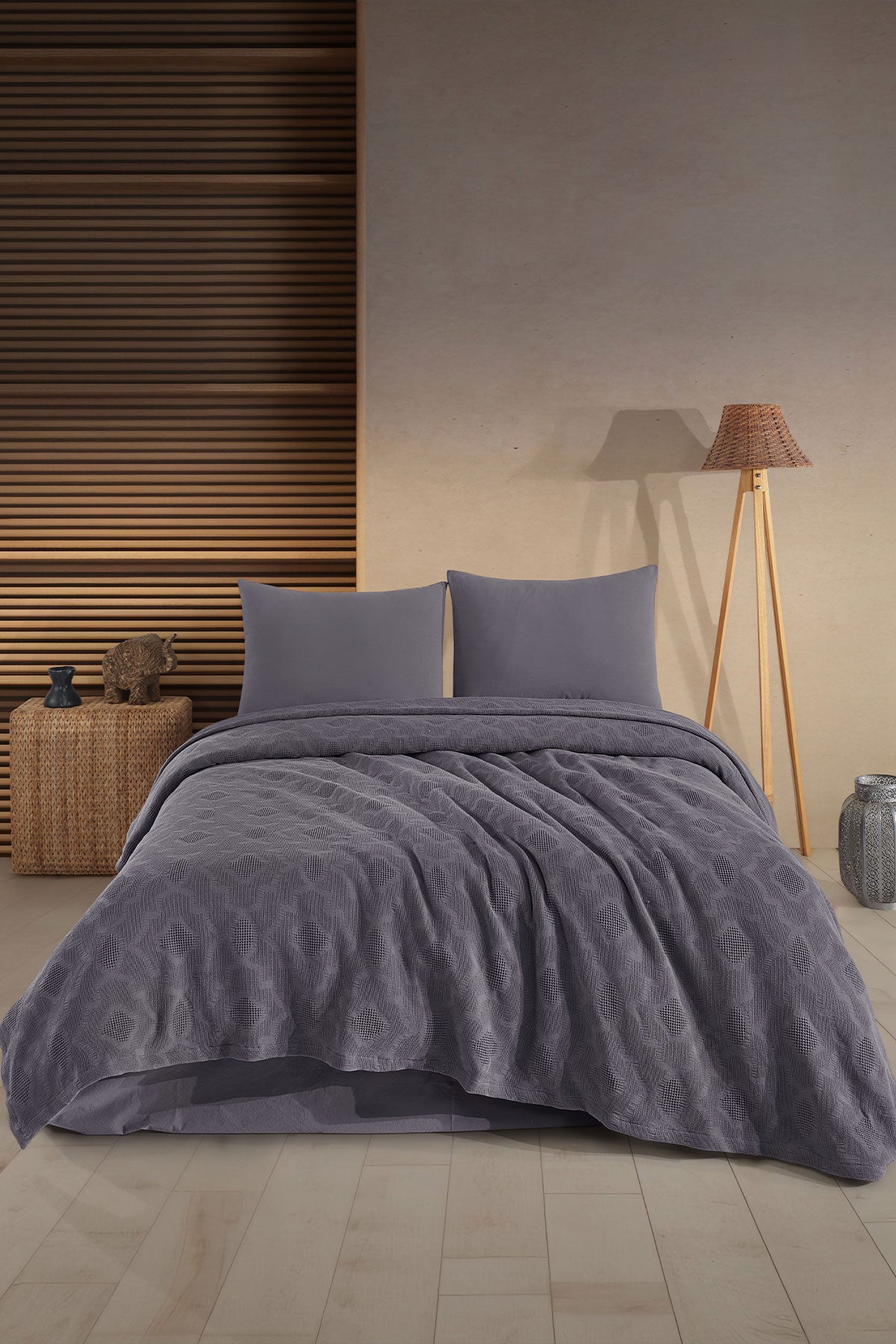 Fiesta Pike Set Çift Kişilik Natural Jakarlı Sahra Pamuklu 220x240 Cm