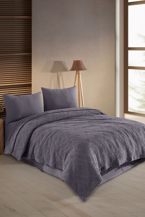 Fiesta Pike Set Çift Kişilik Natural Jakarlı Sahra Pamuklu 220x240 Cm