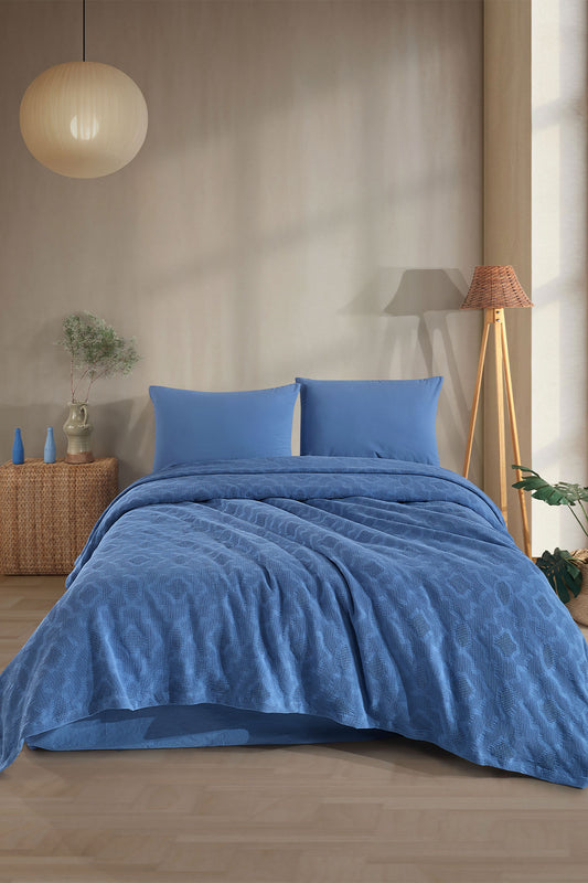 Fiesta Pike Set Çift Kişilik Natural Jakarlı Sahra Pamuklu 220x240 Cm