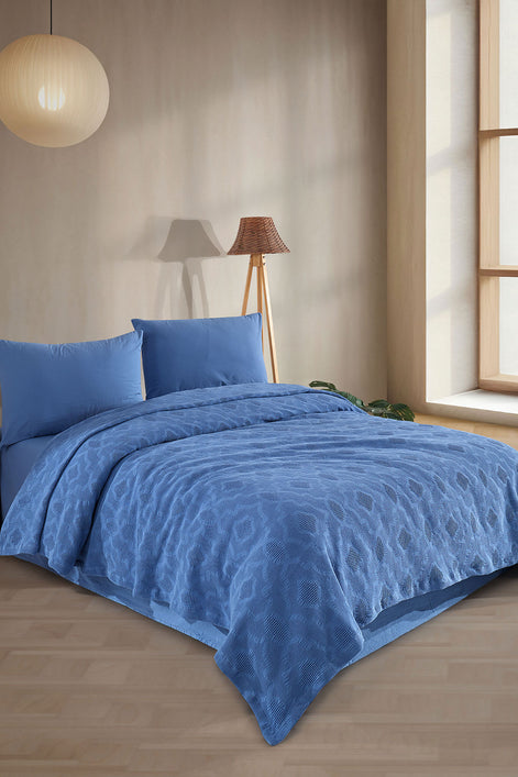 Fiesta Pike Set Çift Kişilik Natural Jakarlı Sahra Pamuklu 220x240 Cm