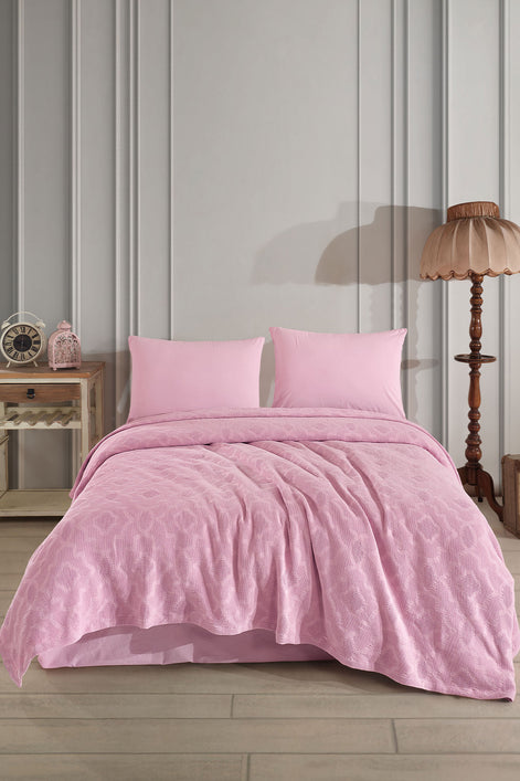 Fiesta Pike Set Çift Kişilik Natural Jakarlı Sahra Pamuklu 220x240 Cm