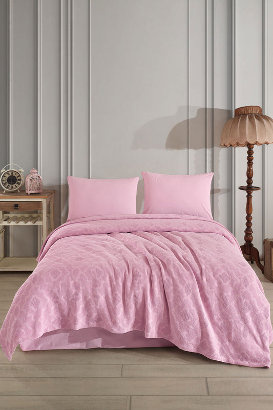 Fiesta Pike Set Çift Kişilik Natural Jakarlı Sahra Pamuklu 220x240 Cm