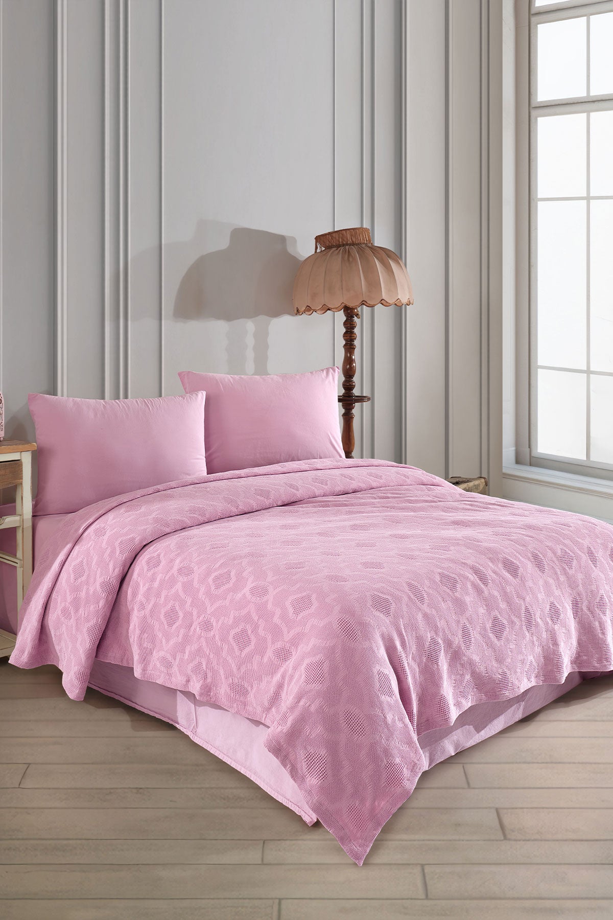 Fiesta Pike Set Çift Kişilik Natural Jakarlı Sahra Pamuklu 220x240 Cm