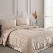 Fiesta Pike Set Çift Kişilik Natural Jakarlı Sahra Pamuklu 220x240 Cm
