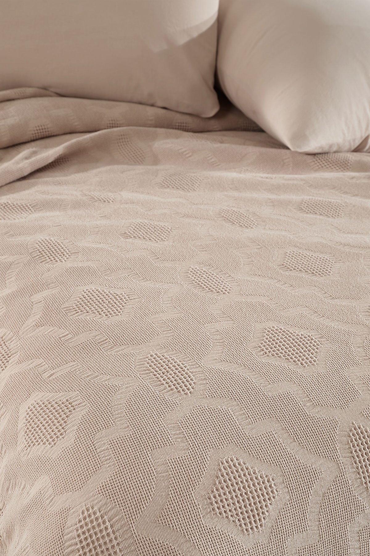 Fiesta Pike Set Çift Kişilik Natural Jakarlı Sahra Pamuklu 220x240 Cm