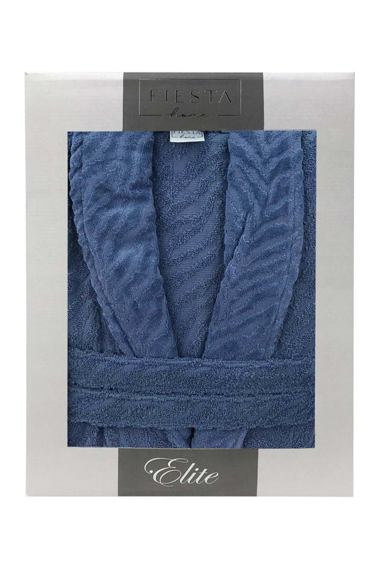 Fiesta Unisex Bornoz Kısmı Kadife Jakarlı Pamuklu