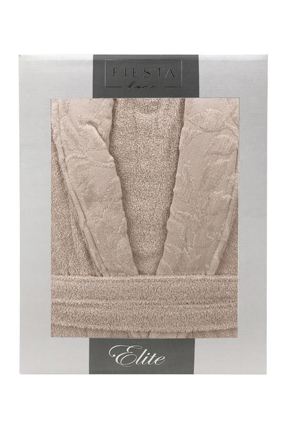 Fiesta Unisex Bornoz Kısmı Kadife Jakarlı Pamuklu