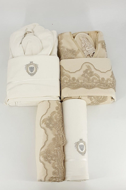 Fiesta Unisex Yetişkin Bornoz Seti Paris Kadife