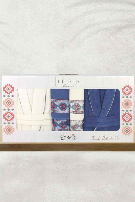 Fiesta Unisex Yetişkin Pamuklu Bornoz Seti Helena