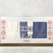 Fiesta Unisex Yetişkin Pamuklu Bornoz Seti Helena