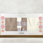 Fiesta Unisex Yetişkin Pamuklu Bornoz Seti Helena
