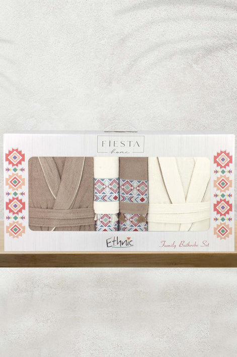 Fiesta Unisex Yetişkin Pamuklu Bornoz Seti Helena