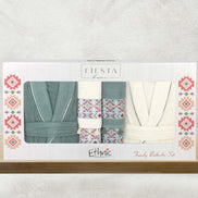 Fiesta Unisex Yetişkin Pamuklu Bornoz Seti Helena