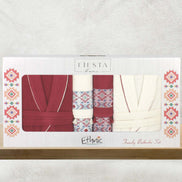 Fiesta Unisex Yetişkin Pamuklu Bornoz Seti Helena