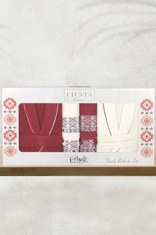Fiesta Unisex Yetişkin Pamuklu Bornoz Seti Helena