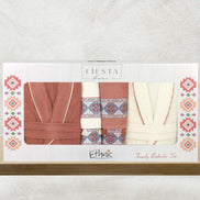 Fiesta Unisex Yetişkin Pamuklu Bornoz Seti Helena