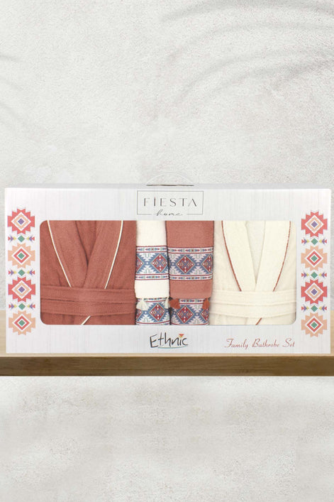 Fiesta Unisex Yetişkin Pamuklu Bornoz Seti Helena