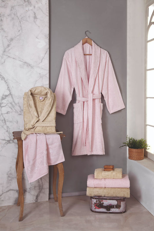 Fiesta Vıp Aile Bornoz Seti Bambu Jakarlı 6 Parça