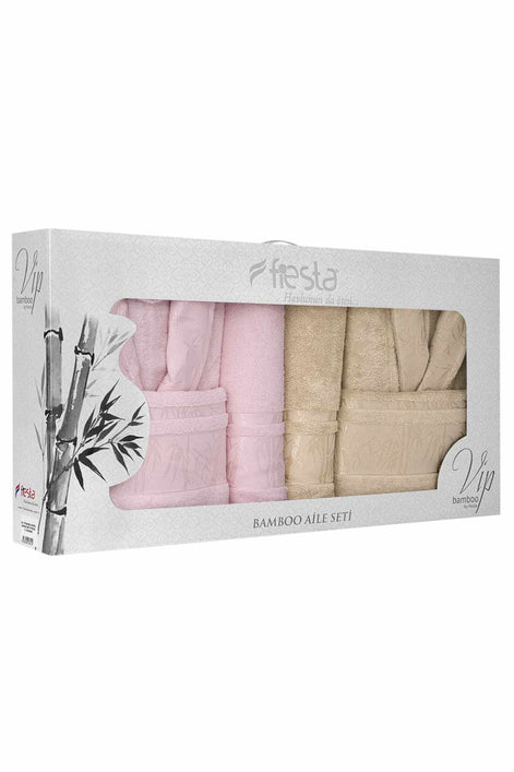 Fiesta Vıp Aile Bornoz Seti Bambu Jakarlı 6 Parça