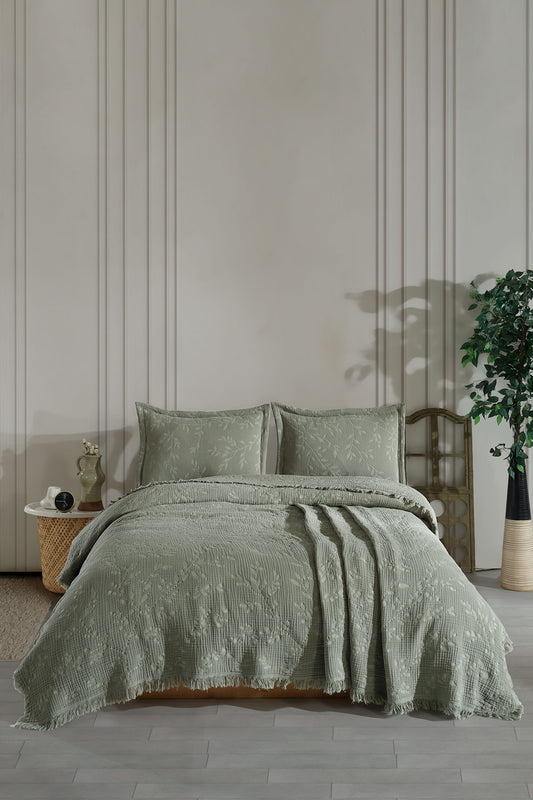 Fiesta Yatak Örtüsü Takımı Çift Kişilik Müslin Jakarlı