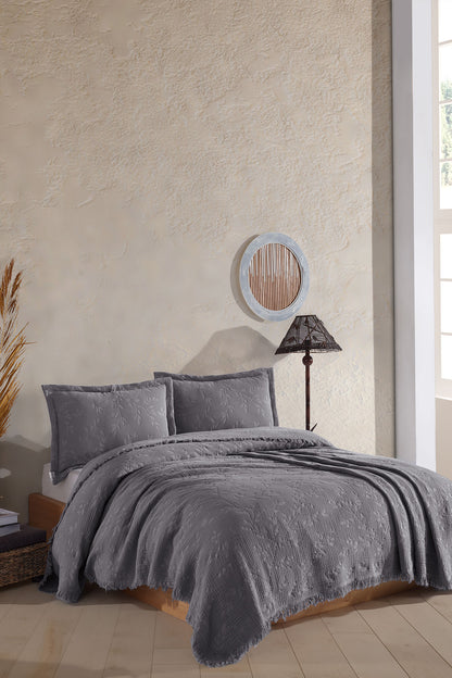 Fiesta Yatak Örtüsü Takımı Çift Kişilik Müslin Jakarlı