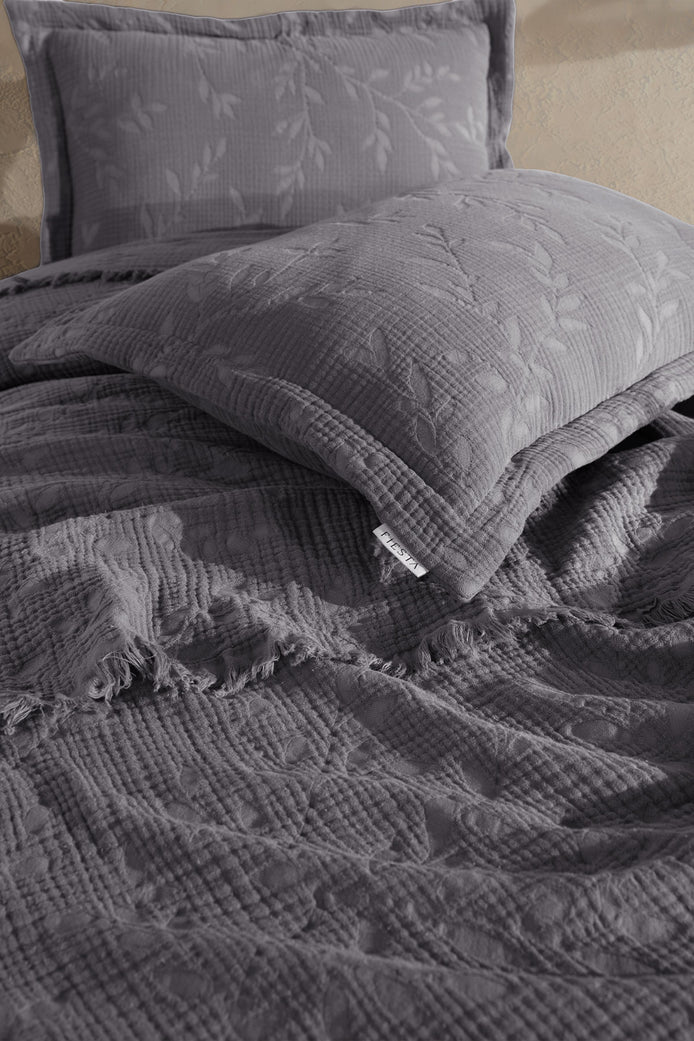 Fiesta Yatak Örtüsü Takımı Çift Kişilik Müslin Jakarlı