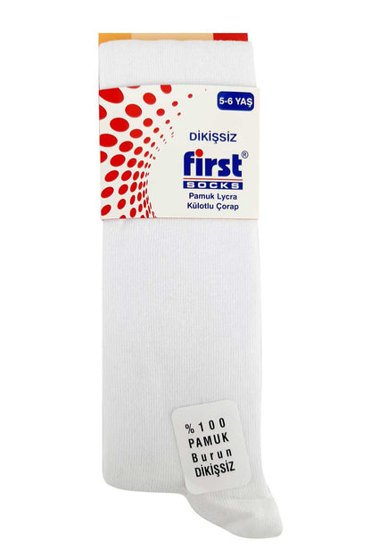 First Kız Çocuk Külotlu Çorap Düz
