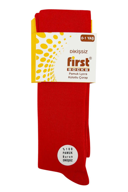 First Kız Çocuk Külotlu Çorap Düz
