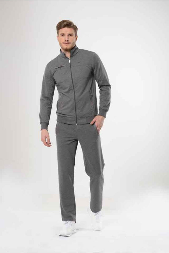 Fm Tekstil Erkek Eşofman Takım Battal Cotton Kol Manşetli