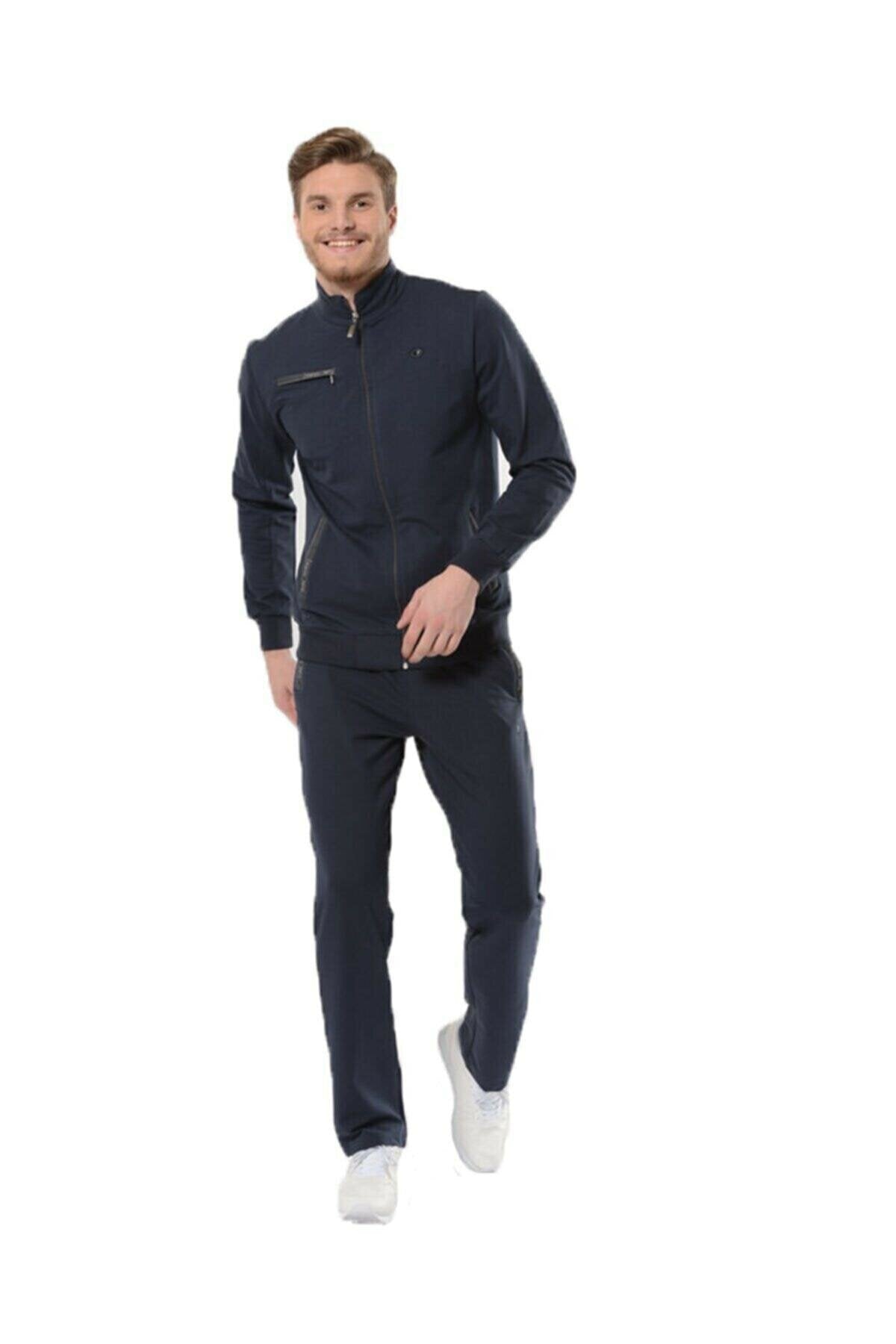 Fm Tekstil Erkek Eşofman Takım Cotton Kol Manşetli