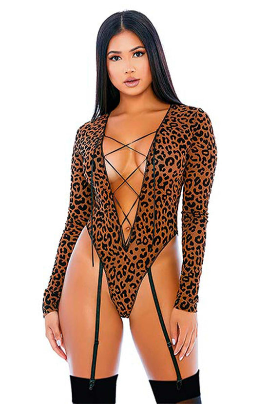 For Dreams Fantazi Leopar Desenli Erotik Kostüm