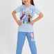 Frozen Lisanslı Kız Çocuk 2'li Pijama Takımı Yarım Kol Elsa Desenli Paça Lastikli