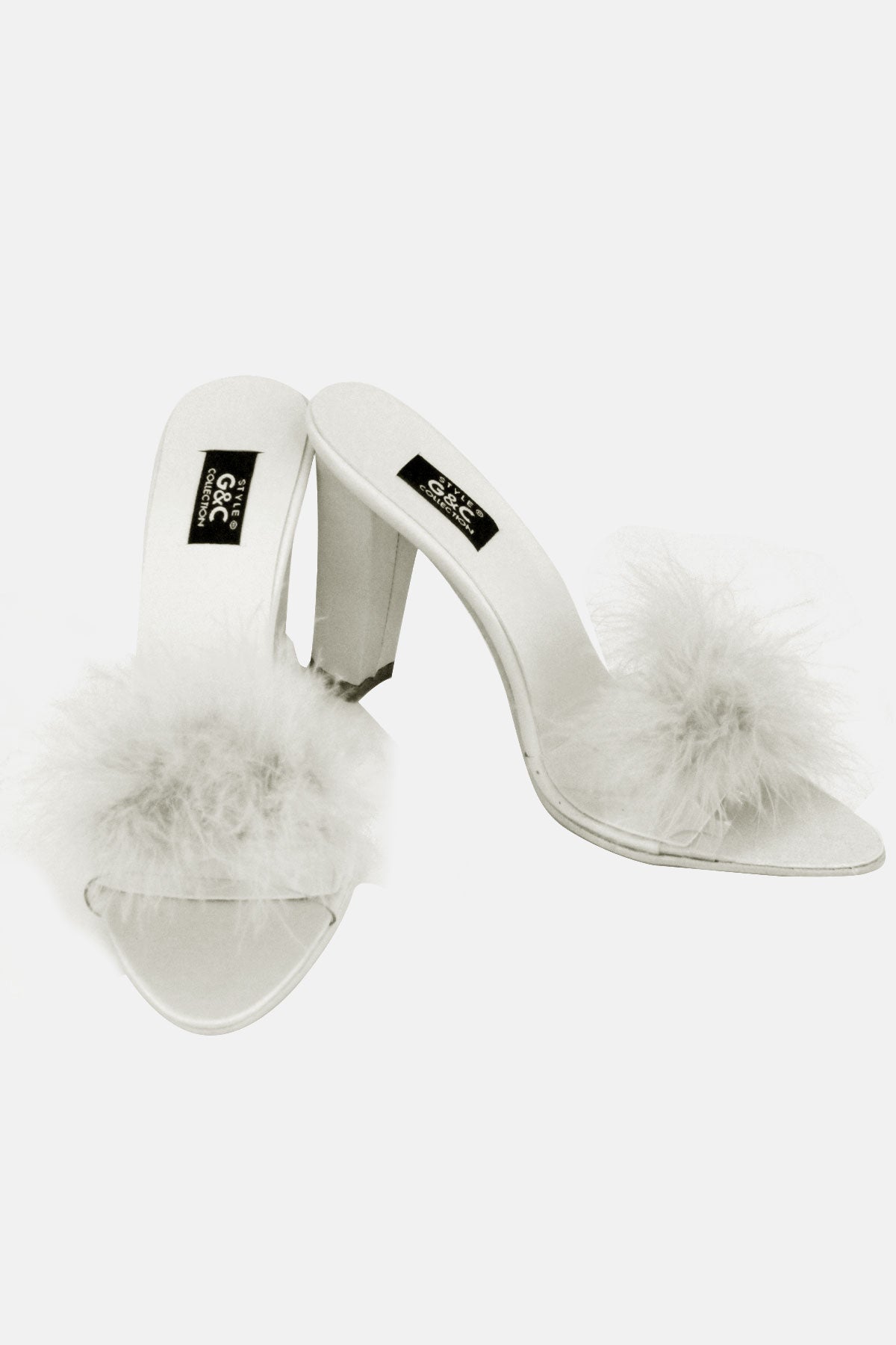 G&C Kadın Fantezi Terlik Topuklu Tüylü
