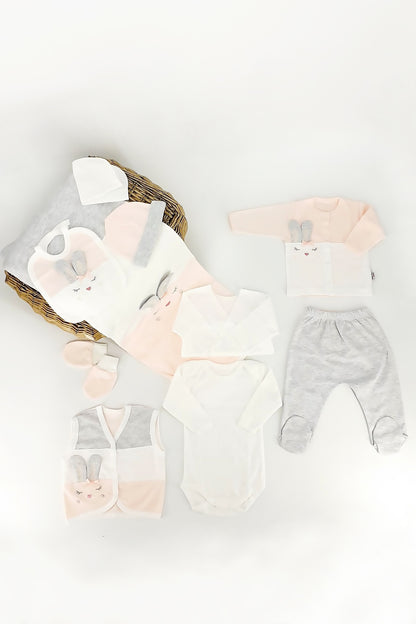 Gaye Unisex Bebek 10 lu Zıbın Seti Tavşan Nakışlı