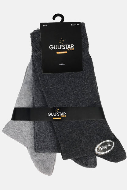 Gulfstar Kadın Soket Çorap 3'lü Dikişsiz Düz