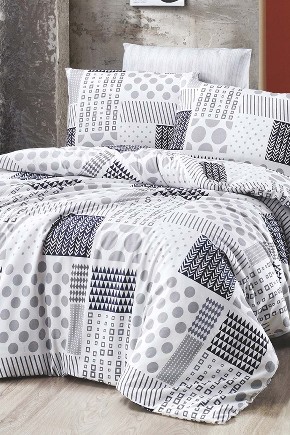 İpexi Nevresim Takımı Monica Desen Çift Kişilik Kutulu Çarşaf 240x260 Nevresim 200x220