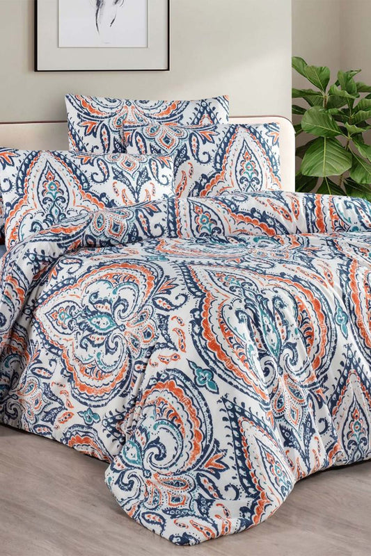 İpexi Nevresim Takımı Şal Desen Tek Kişilik Kutulu Çarşaf 160x240 Nevresim 160x220 Ranforce