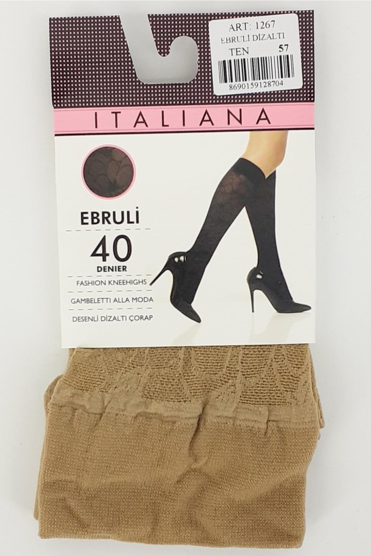 İtaliana Kadın İnce Dizaltı Çorap Ebruli