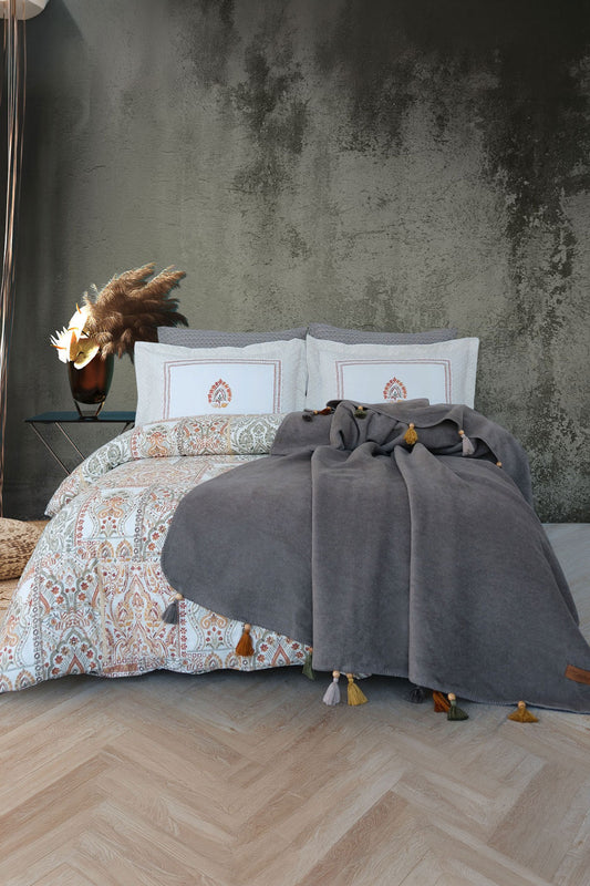 İyi Geceler İstanbul Battaniyeli Nevresim Takımı Sahara Tek Kişilik 160x220 Pamuklu