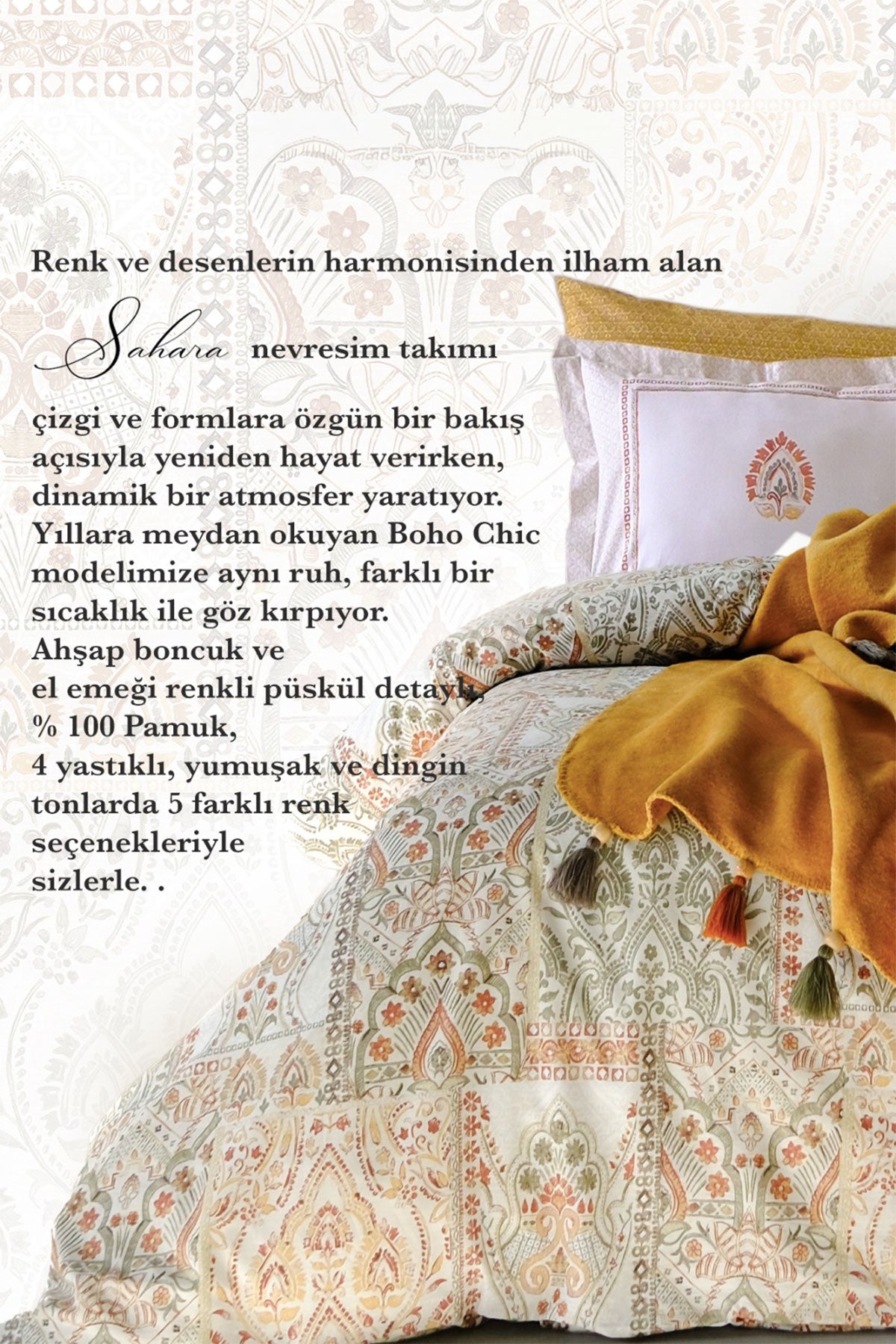İyi Geceler İstanbul Battaniyeli Nevresim Takımı Sahara Tek Kişilik 160x220 Pamuklu