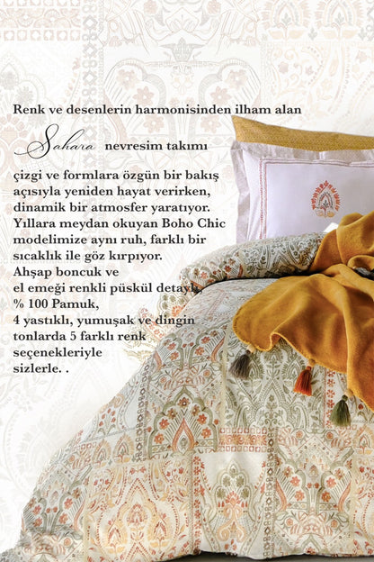 İyi Geceler İstanbul Battaniyeli Nevresim Takımı Sahara Tek Kişilik 160x220 Pamuklu