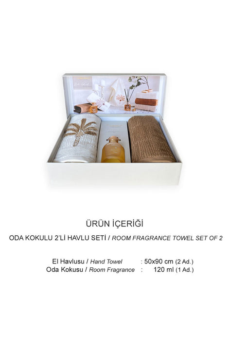 İyi Geceler İstanbul El Yüz Havlusu 50x90 Boho İsland Oda Kokulu 2'li Set Pamuklu