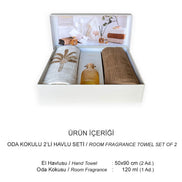 İyi Geceler İstanbul El Yüz Havlusu 50x90 Boho İsland Oda Kokulu 2'li Set Pamuklu