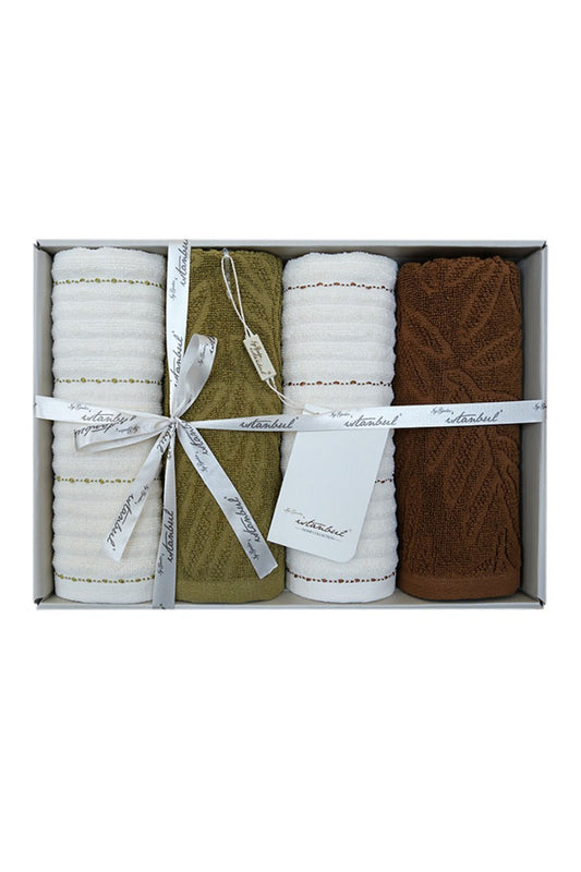 İyi Geceler İstanbul El Yüz Havlusu 50x90 Olive Earth Pamuklu