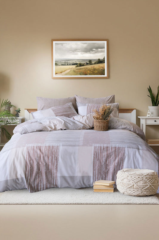 İyi Geceler İstanbul Nevresim Takımı Tek Kişilik Latte Pamuklu