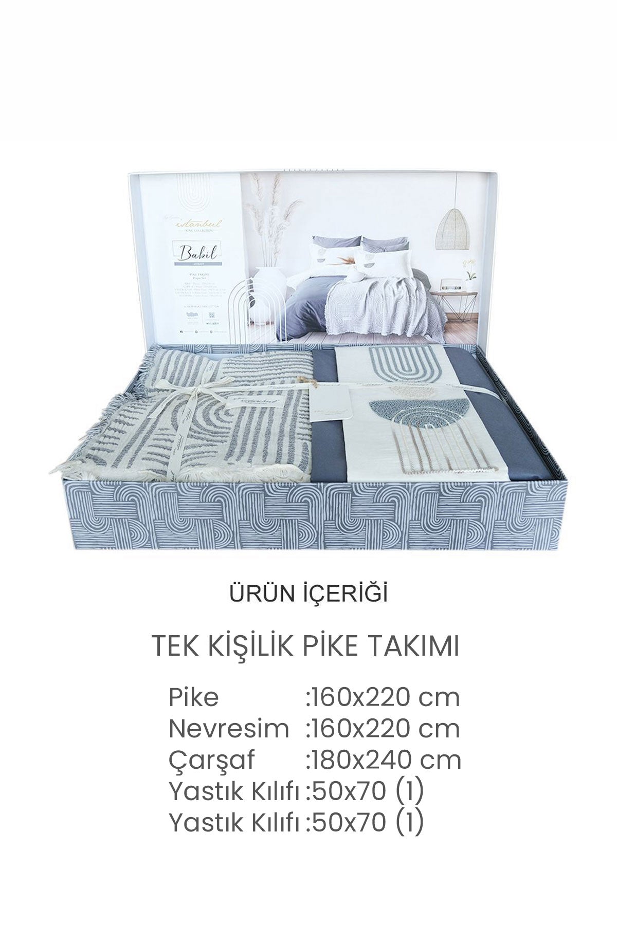 İyi Geceler İstanbul Pike Takımı Babil Nevresimli Tek Kişilik