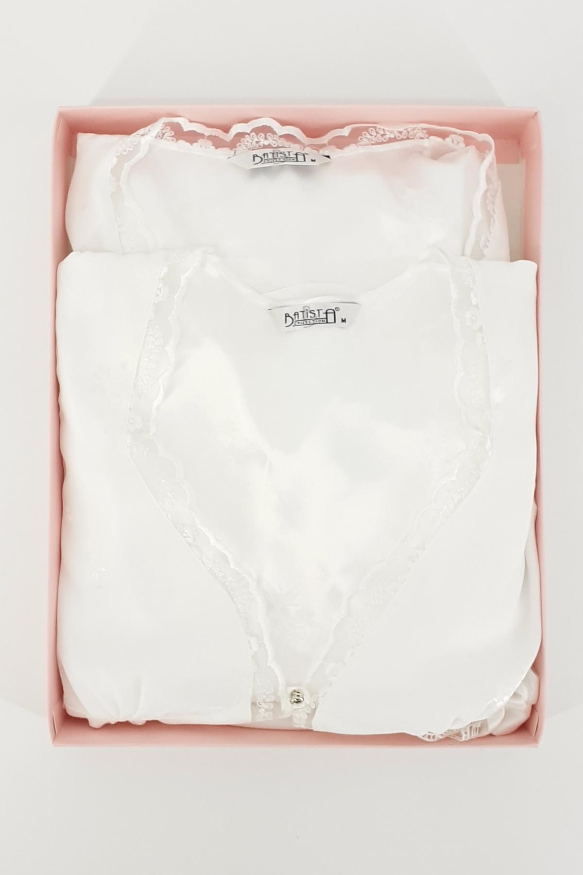 Jeremi Kadın 6'lı Set İpek Jakarlı Dantelli Swarovski Taşlı